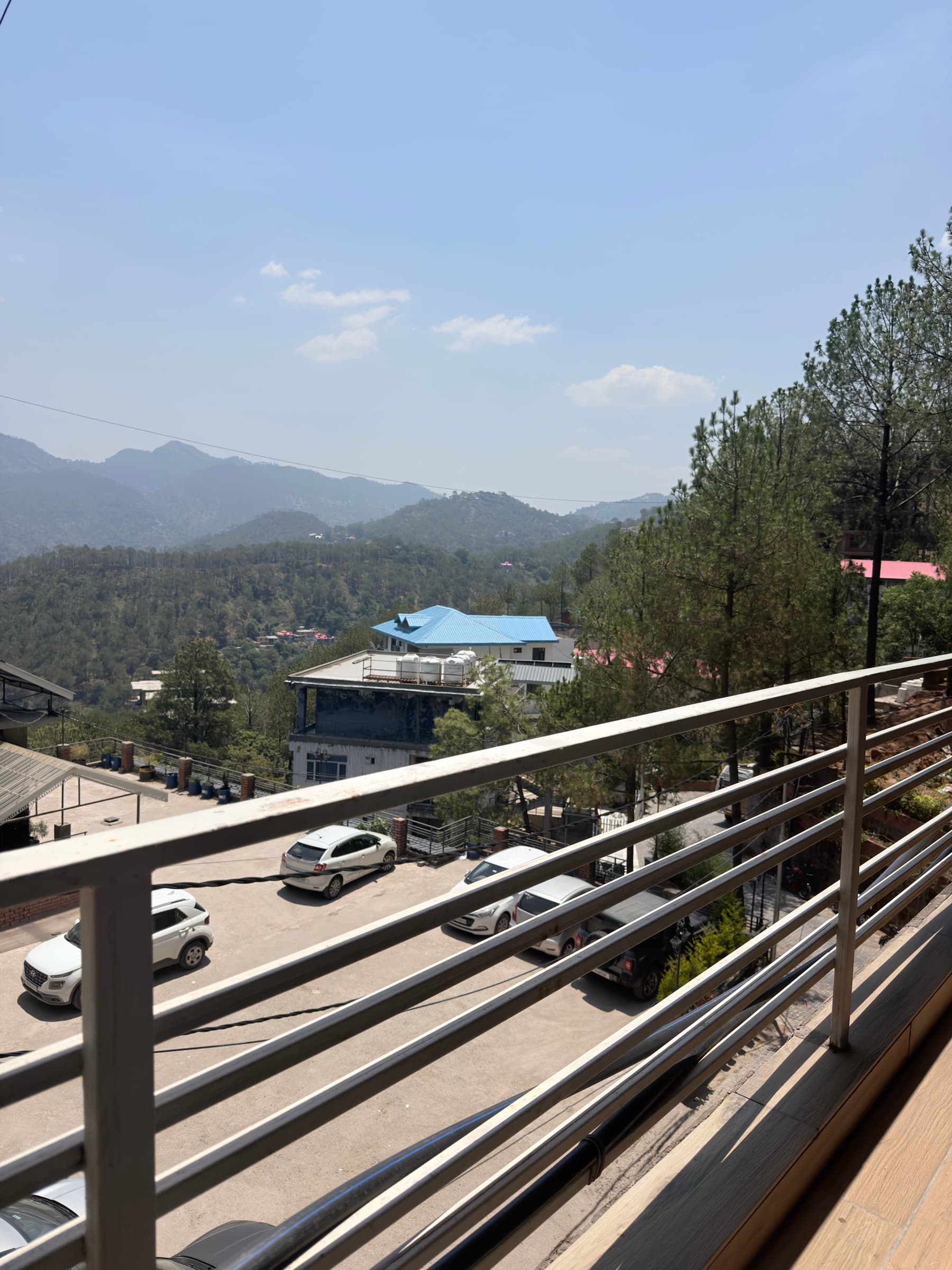 The valley view from the apartment's balcony