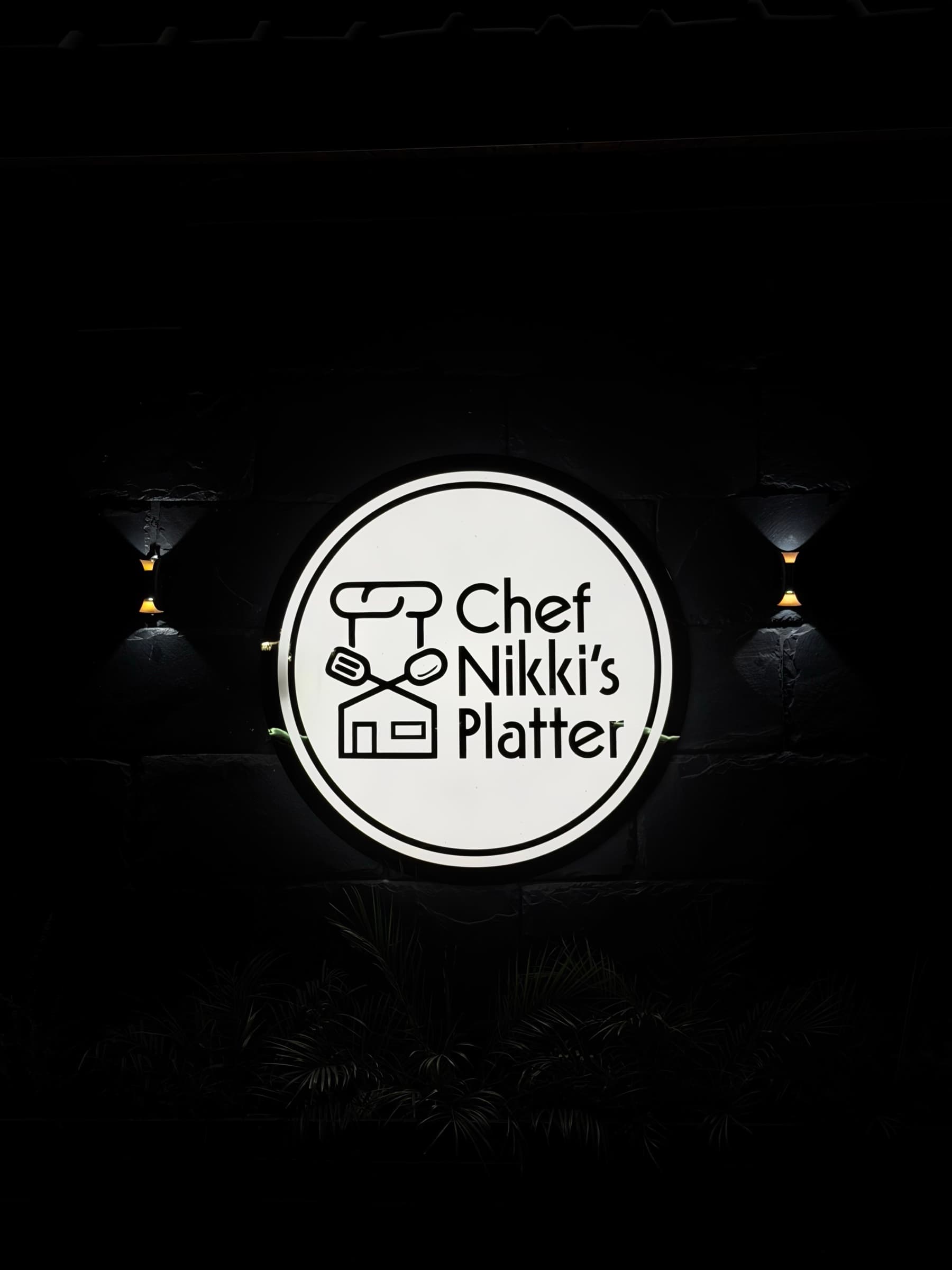 Chef Nikki's Platter signage